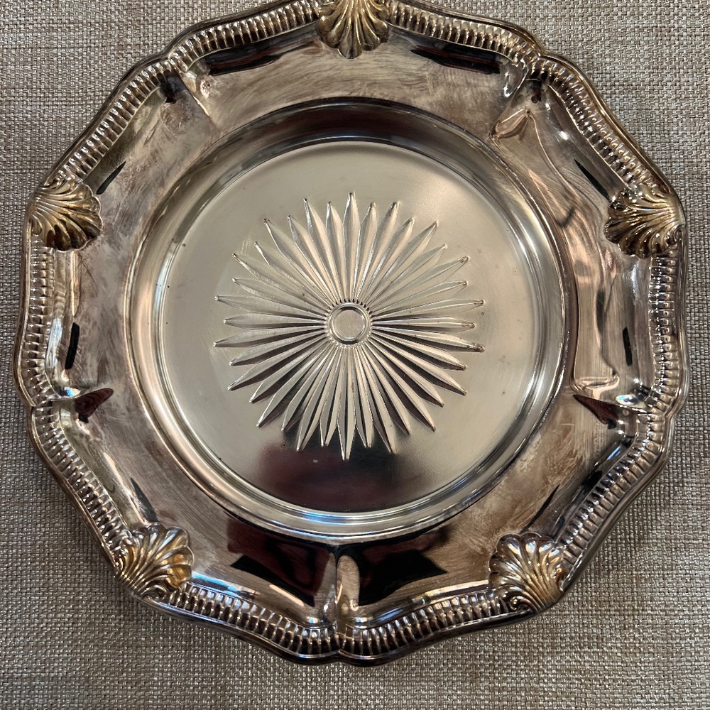 Gorham Silver Plated Wine Coaster Shell and Gadroon Border Pattern Art Nouveau